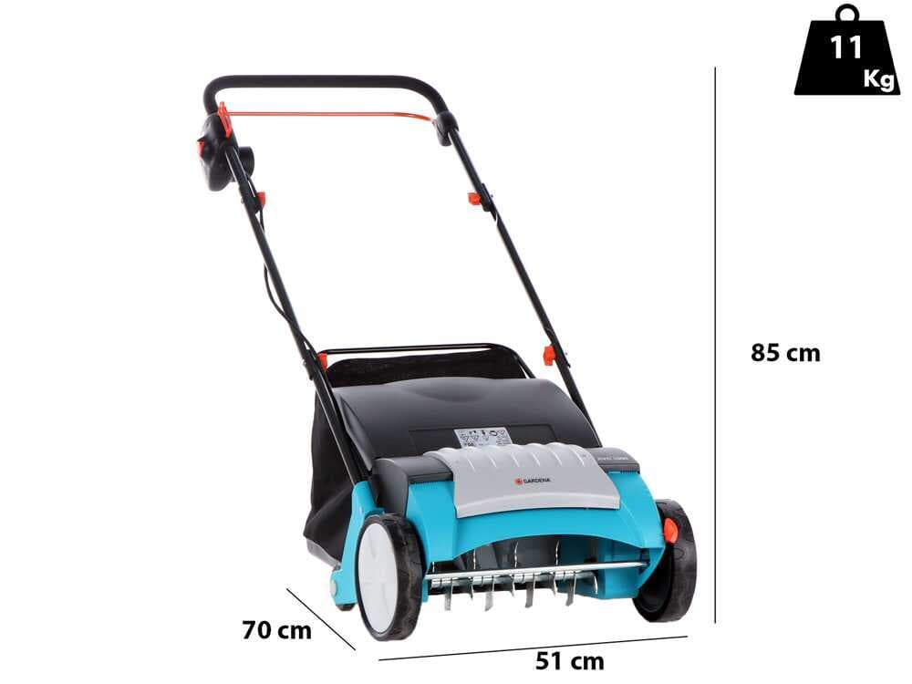 Gardena EVC 1000 - Elektrischer Vertikutierer 1000 W - Mit Fangsack