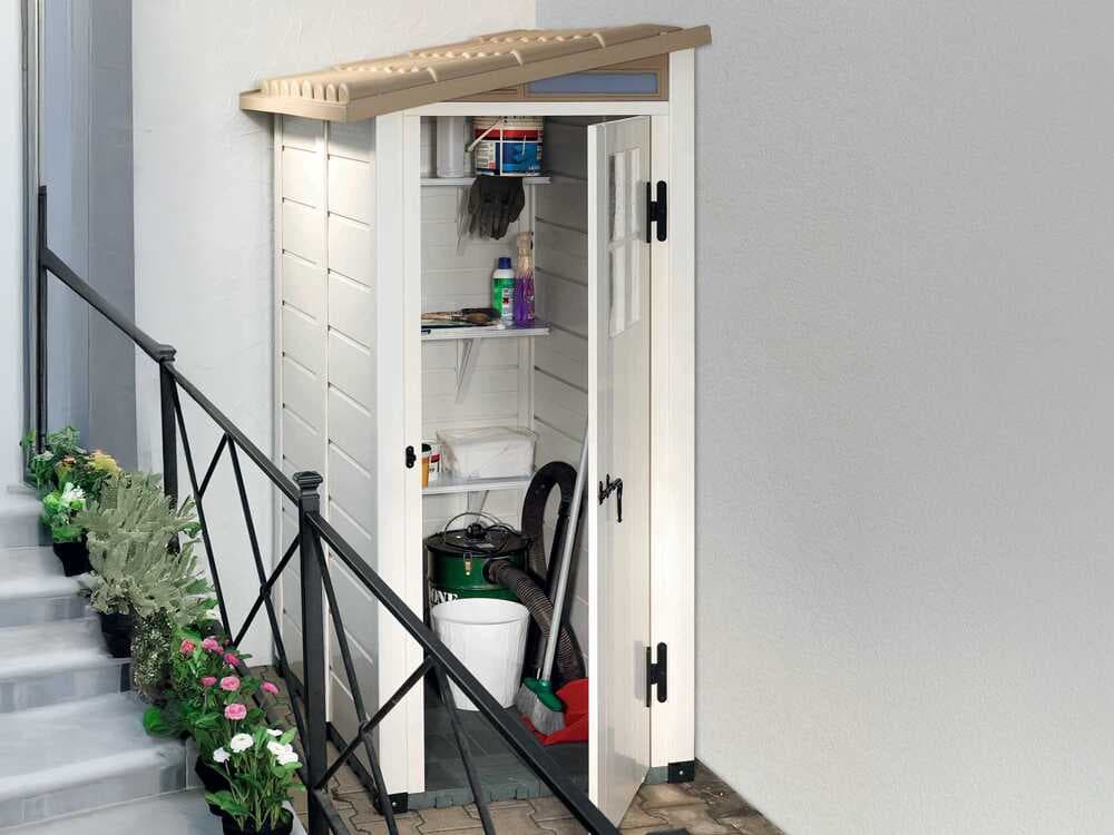Garofalo Tuscany Evo 100 Terrace – Gerätehaus – Mit Fenster und einflügeliger Tür – 82,5x122,5x201 cm
