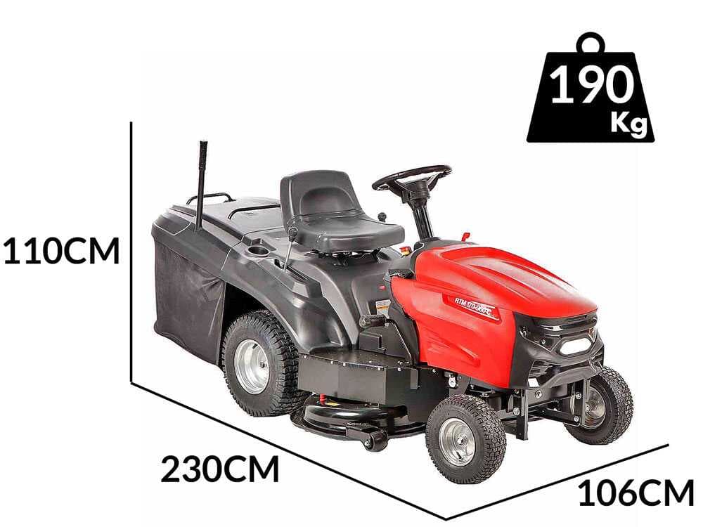 GeoTech RTM 170-960 C - Rasentraktor - Mechanikgetriebe - Fangkorb