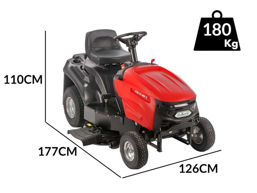 GeoTech RTM 170-960 S - Rasentraktor - Mechanikgetriebe - Seitenauswurf