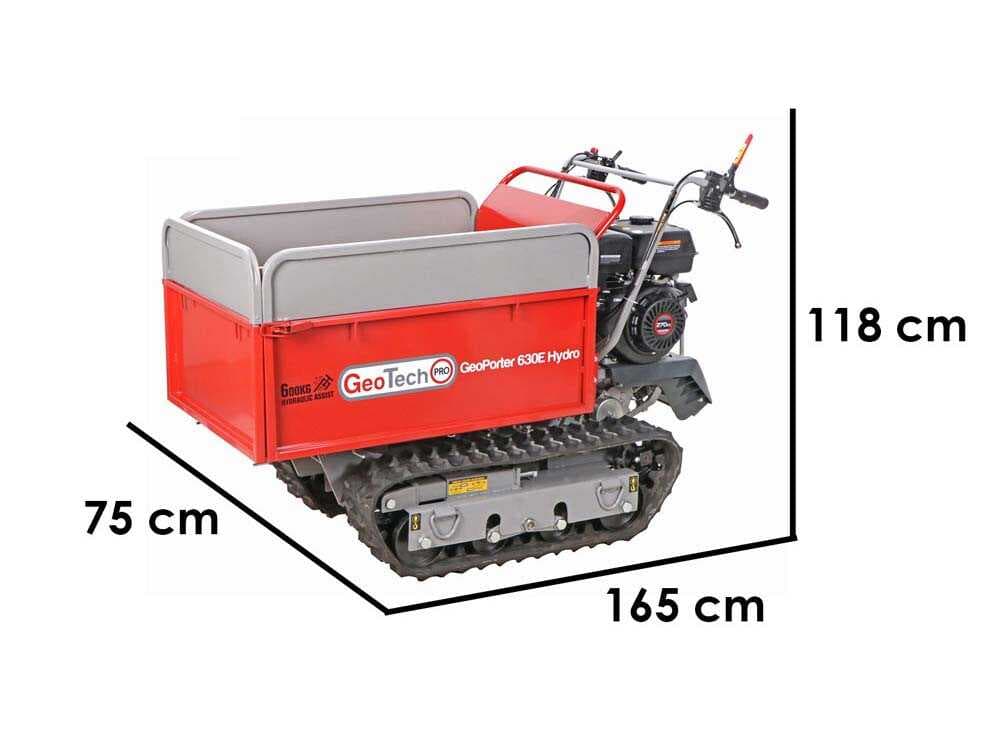 GeotechPro GeoPorter 630E Hydro - Raupendumper - Hydraulische ausziehbare Mulde 600Kg
