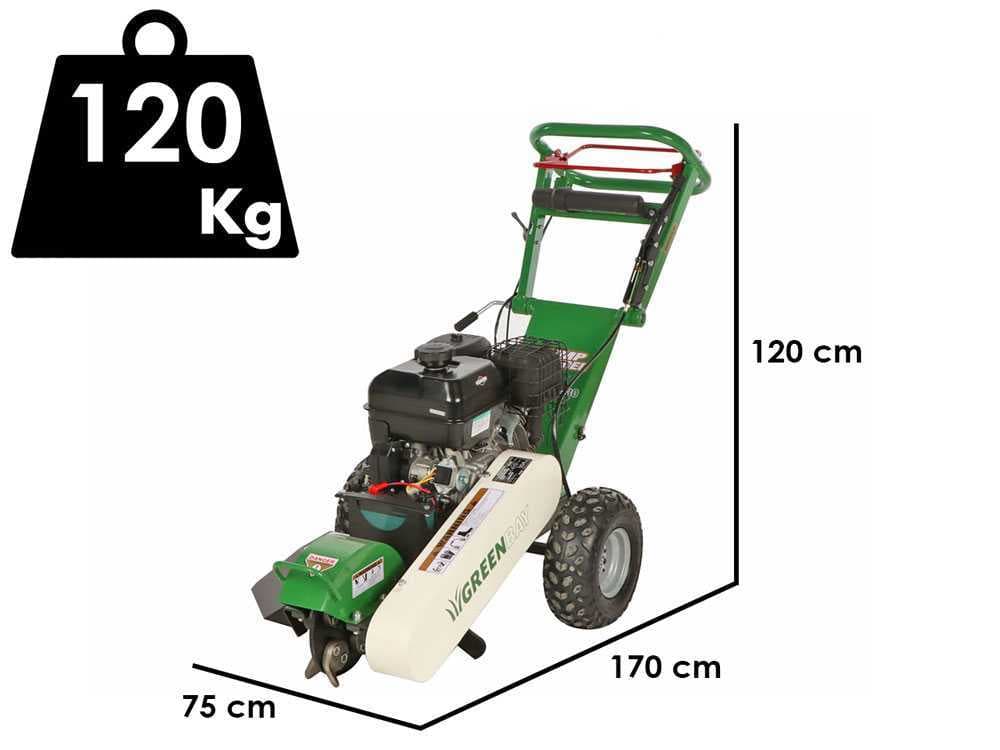 GreenBay Deep BSE-330 - Baumstumpffräse - Motor B&S XR2100 420 cc mit E-Starter - Schneidegerät mit 8 Wolframkarbidhämmern