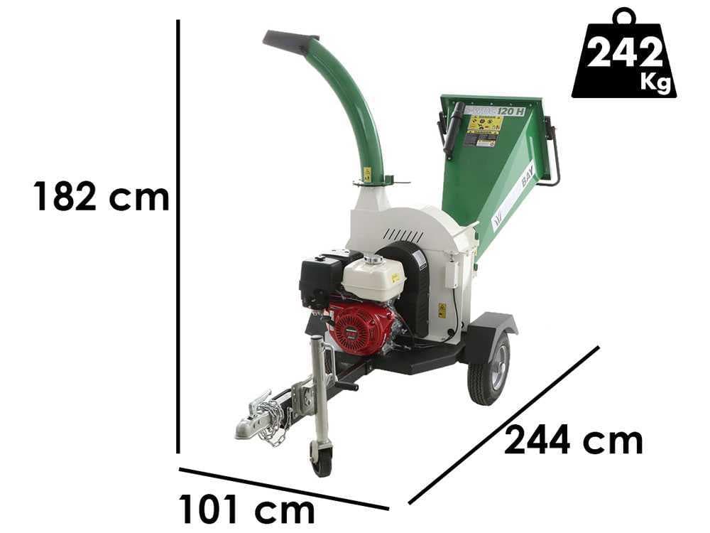 GreenBay GB-WDC 120 H - Profi-Häcksler mit Verbrennungsmotor - Honda GX390 Motor 13 PS