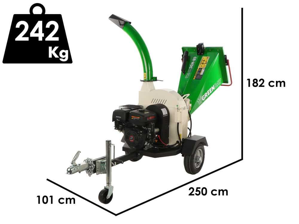 GreenBay GB-WDC 120 LE - Profi Häcksler mit Benzinmotor Loncin G420FD mit 15 PS