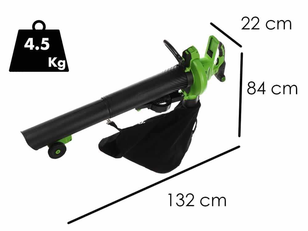 Greenworks GD48BVIIK4- Akku-Laubbläser/Laubsauger, 48V/4Ah