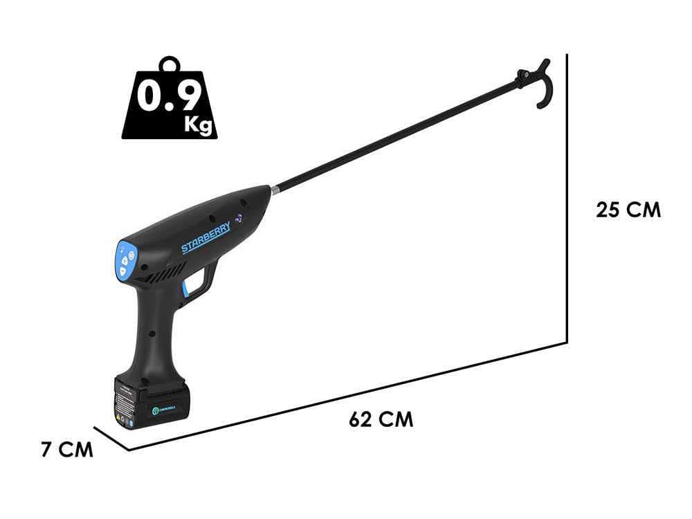 Hakenschüttler für Blaubeeren Campagnola Starberry MD2 mit 3 Li-Ion-Akkus 14.4V 2.5 Ah