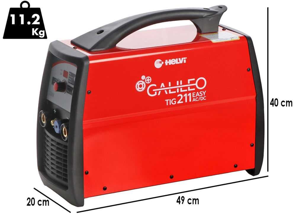 HELVI Galileo TIG 211 easy AC/DC - Inverter-Schweißgerät (MMA, TIG HF - LIFT) - AC/DC