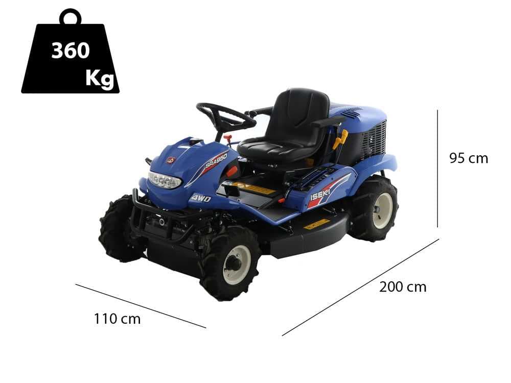 Hochgras-Rasentraktor Iseki SRA 950A 4WD - Kawasaki Motor 726 cm³ - Vierradantrieb