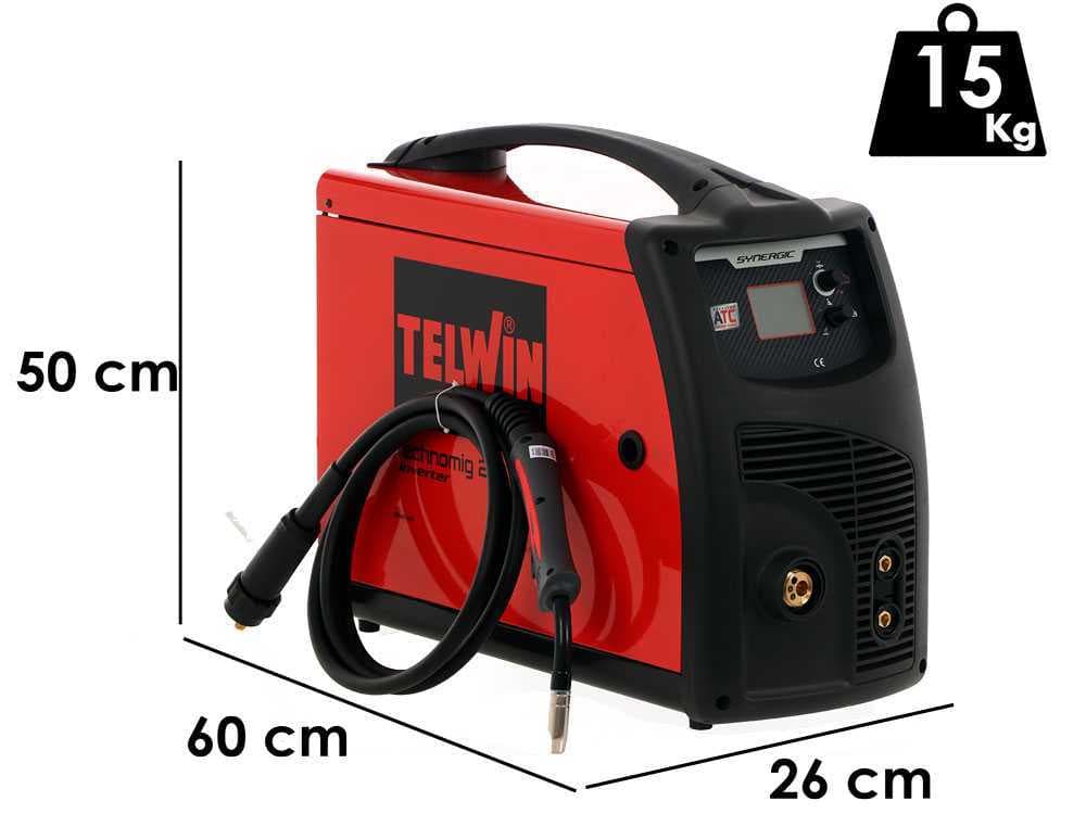 Inverter-Drahtschweißgerät Telwin Technomig 215 Dual Synergic - GAS/NO GAS-MIG-MAG, MMA und TIG
