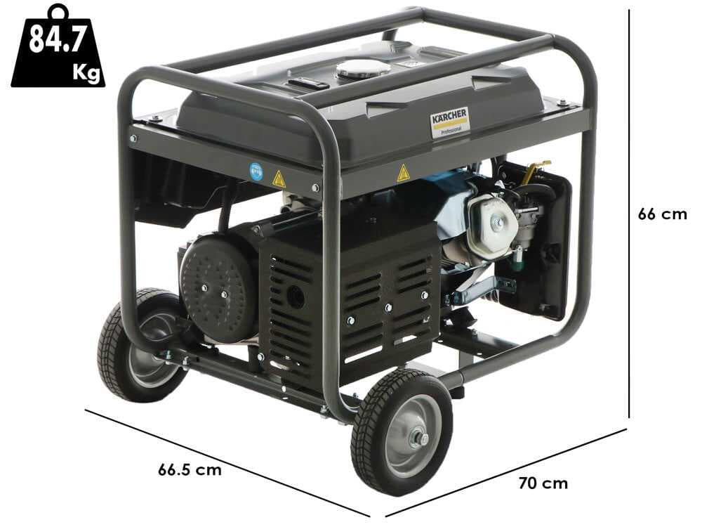 Kärcher Pro PGG 6/1 - Benzin-Stromerzeuger 5.5 kW auf Rädern - Dauerleistung 5 kW - 230V