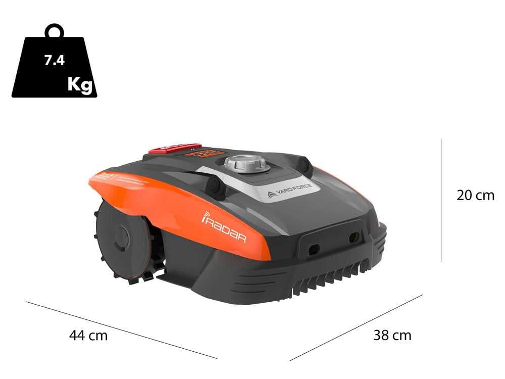 Mähroboter Yard Force Compact 400RiS - App-Steuerung - IRadar-Ultraschallsensoren