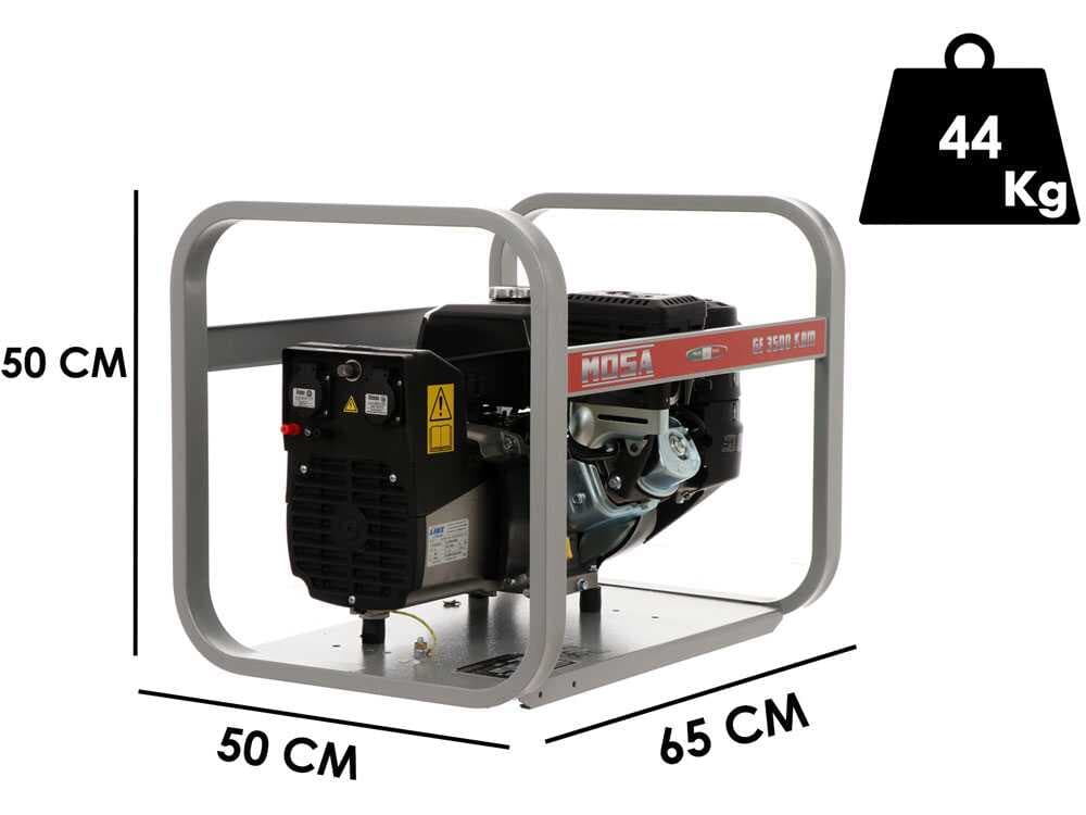 MOSA GE 3500 KBM - Benzin-Stromerzeuger - 2.9 kW - Dauerleistung 2.6 kW - 230V - Motor Kohler CH270