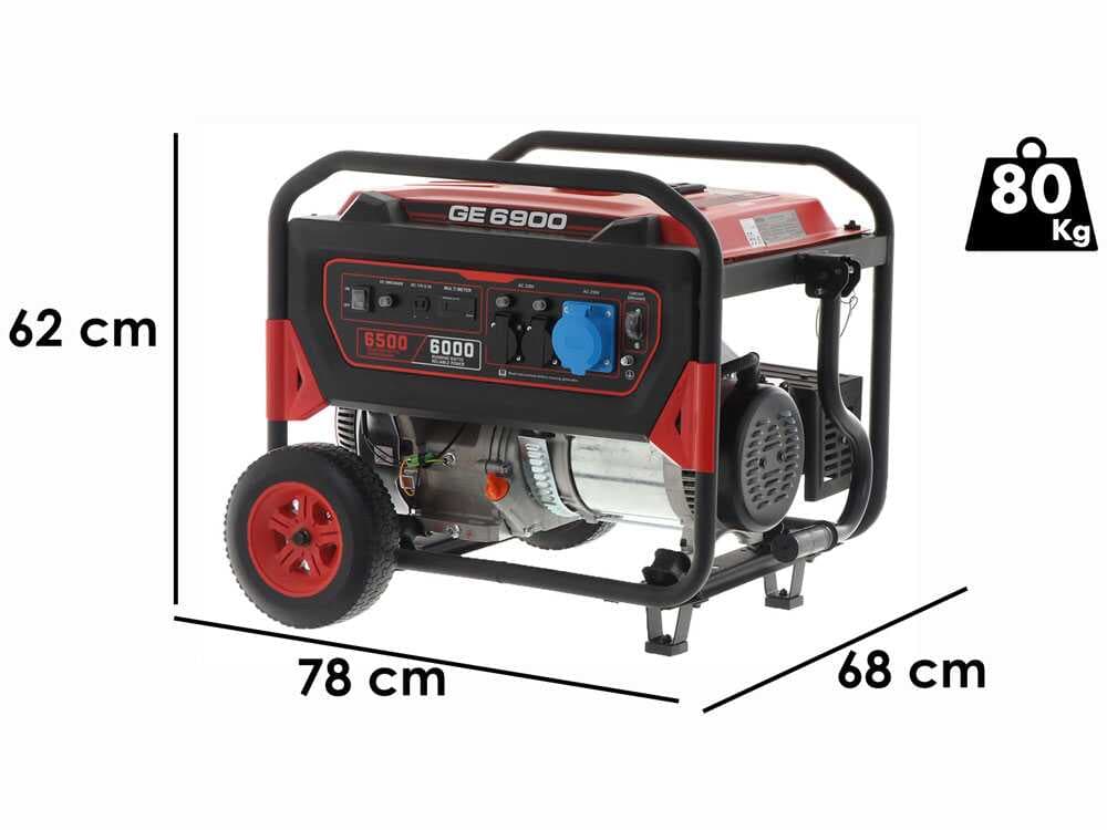 Mosa GE 6900 - Benzin-Stromerzeuger auf Rädern 6.5 kW - Dauerleistung 6 kW - 230V