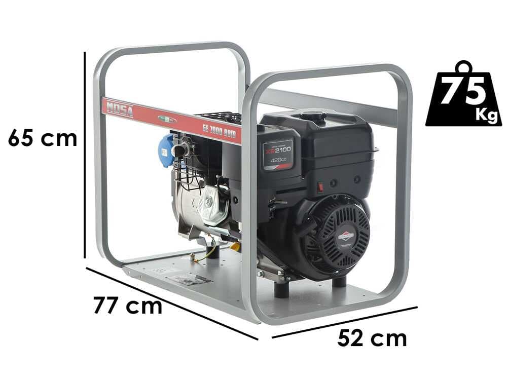 MOSA GE 7000 BBM - Benzin Stromerzeuger - 6 kW - Dauerleistung 5 kW - 230V - Motor B&S XR2100