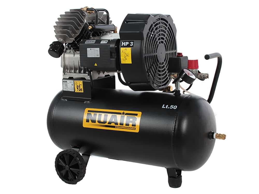 Nuair GVM/50 - Elektrischer Kompressor - mit Wagen V Kopf 3 PS Motor - 50 Lt