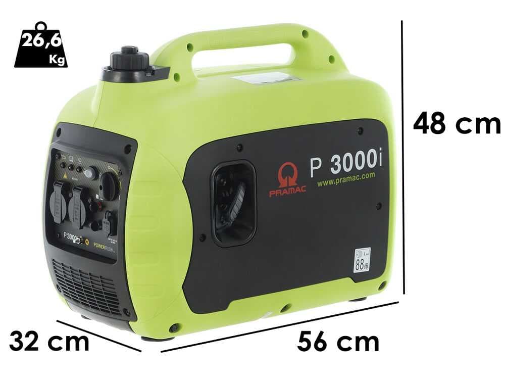 Pramac P3000I - Leiser Benzin Inverter-Stromerzeuger 2.6 kW - Dauerleistung 2.3 kW - 230V