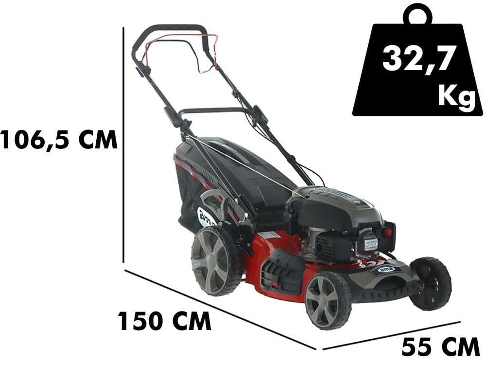 Rasenmäher mit Radantrieb Ama TRX 511 - 4in1: Auffangen in Fangkorb, Mulching, Seiten- und Heckauswurf