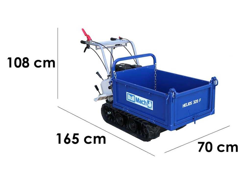 Raupendumper BullMach Helios 320F mit aufklappbaren Seitenwänden - Tragfähigkeit 320 Kg