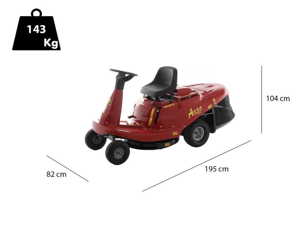 Rider Aufsitzmäher Eurosystems ASSO 67 Mini rider - Motor LONCIN 352 cm³ - 7.2 kW