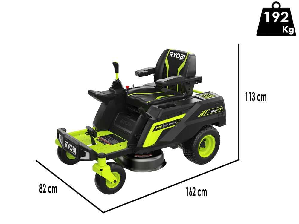 Ryobi ZTRX76 - Akku-Nullwendekreismäher - 72V/20Ah - 76cm Schnittbreite - 2in1