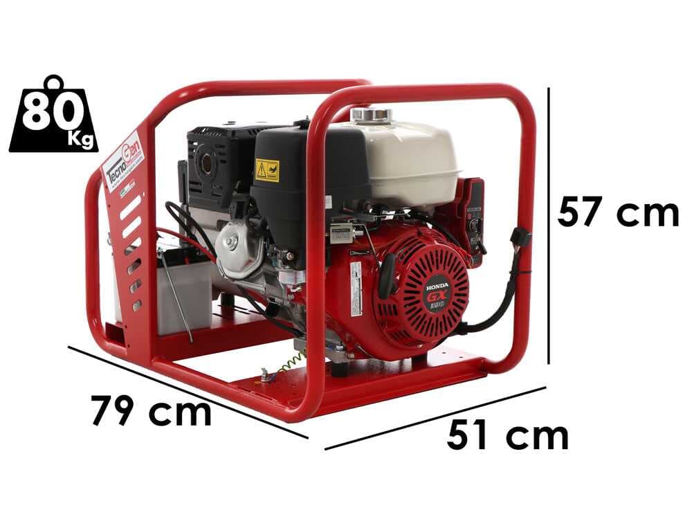 TecnoGen H8000 E/A - Benzin-Stromerzeuger 5.8 kW - Dauerleistung 5.2 kW - 230V + ATS