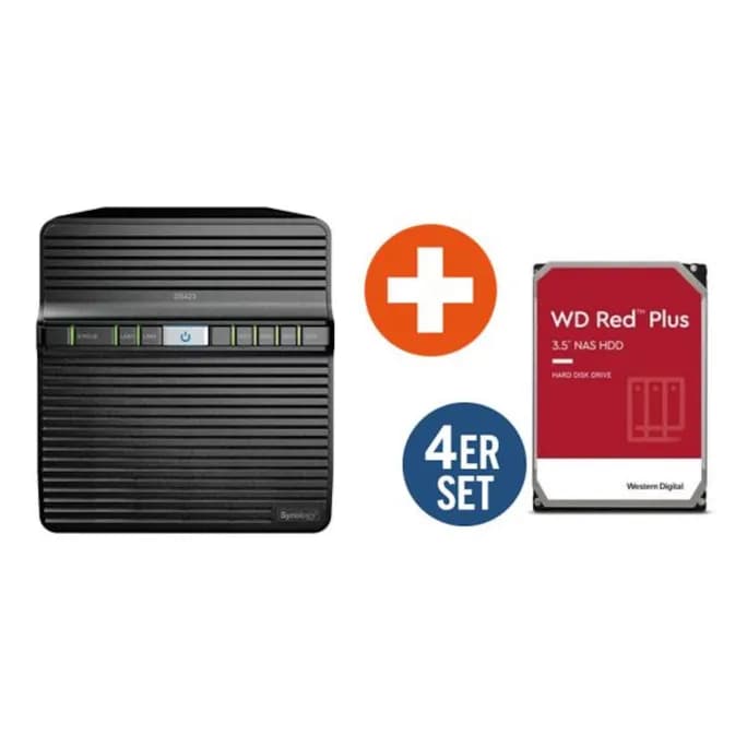 Synology Diskstation DS423 NAS System 4-Bay inkl. 4x 4TB WD Red Plus WD40EFZZ