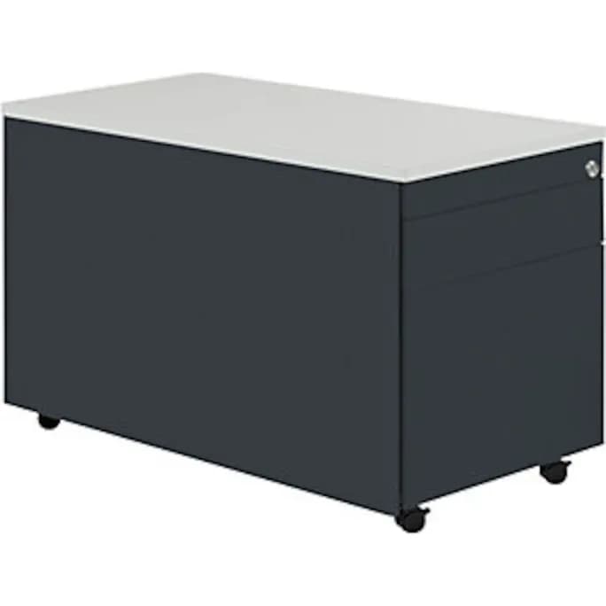 Schubladencontainer m. Rollen, 529x800, 1 Schub, 1 Hängereg., anthrazit /lichtgr