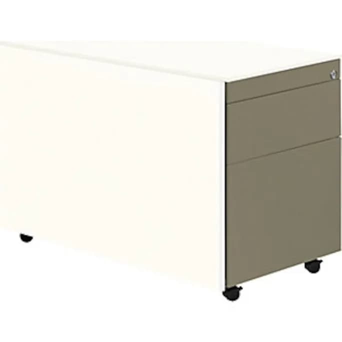 Schubladencontainer mit Rollen, 570x800, 1 Materials., 1 Hängereg., weiß/grau