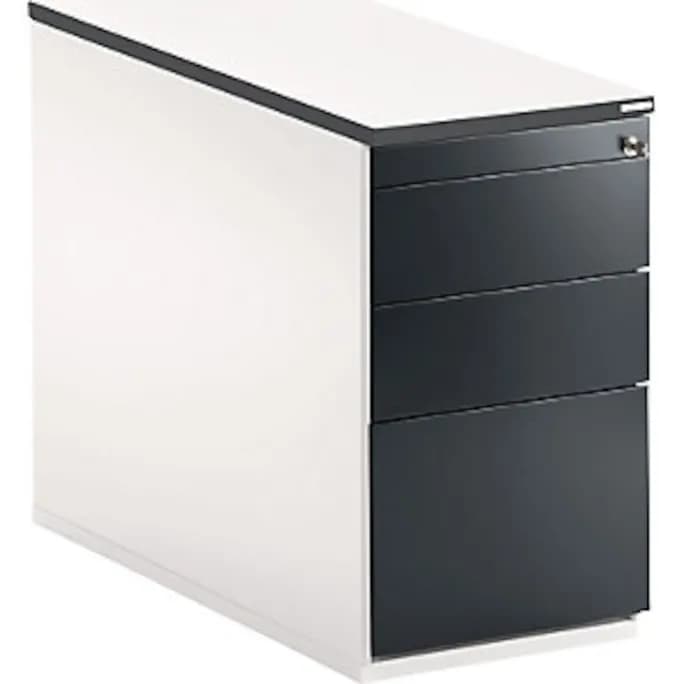 Schubladencontainer, 720x800, 2 Materials., 1 Hängereg., weiß/anthrazitgrau