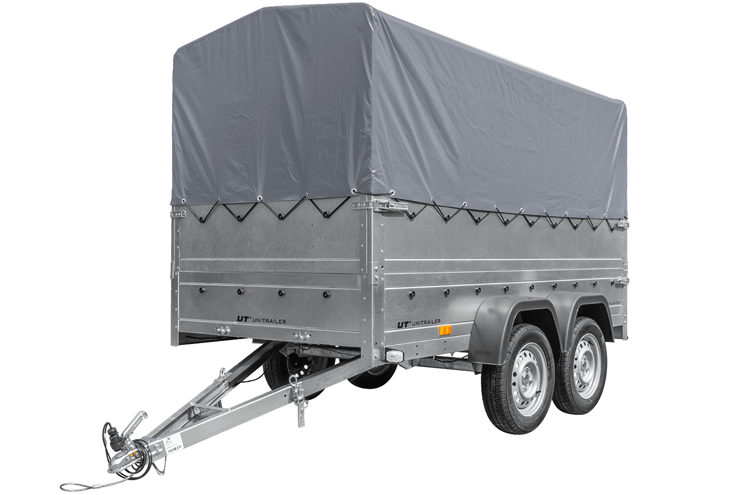 Remorque voiture 2 essieux UNITRAILER GARDEN TRAILER 264/2 KIPP avec roue jockey, côtés ridelles supplémentaires