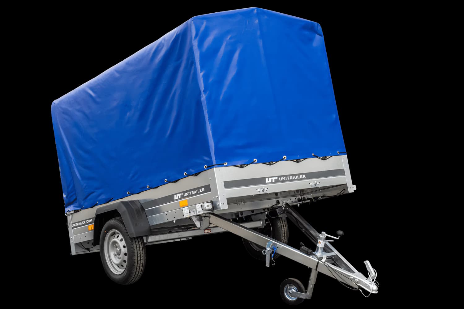 Remorque routière avec bâche haute (110 cm), arceau (110 cm) et roue jockey 230x125 Garden Trailer 230 KIPP