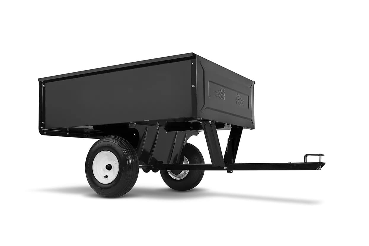Remorque pour tracteur tondeuse Riders – Basculante avec hayon