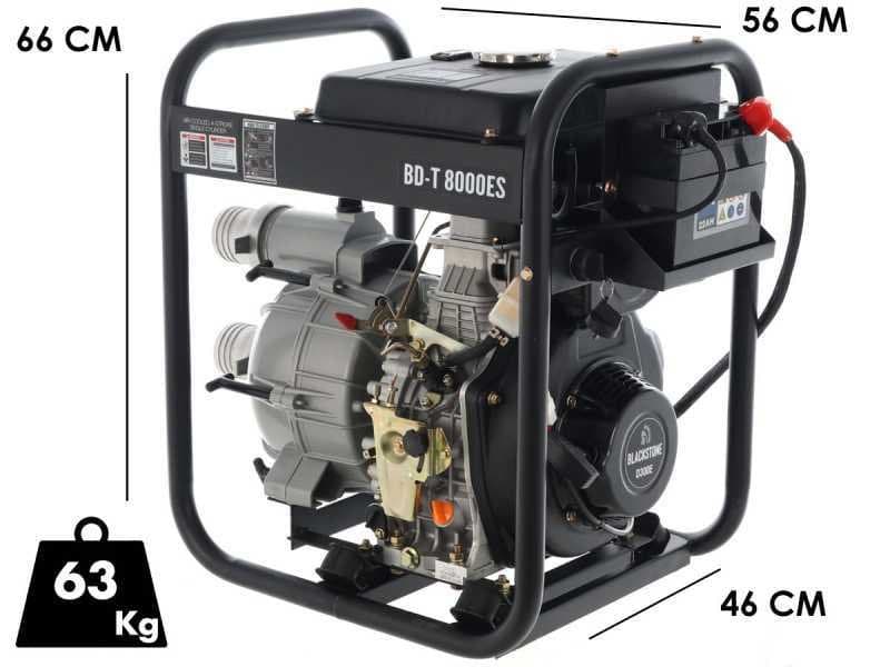 Motopompe diesel Blackstone BD-T 8000ES pour eaux sales avec raccords 80 mm – Euro 5