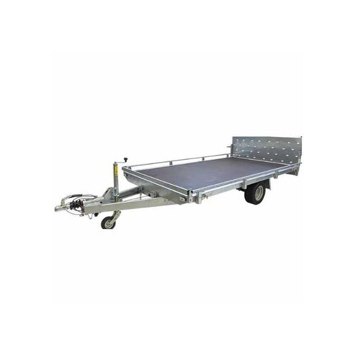 Plateau basculant avec hayon roues dessous Erdé gamme Expert 340 HYD