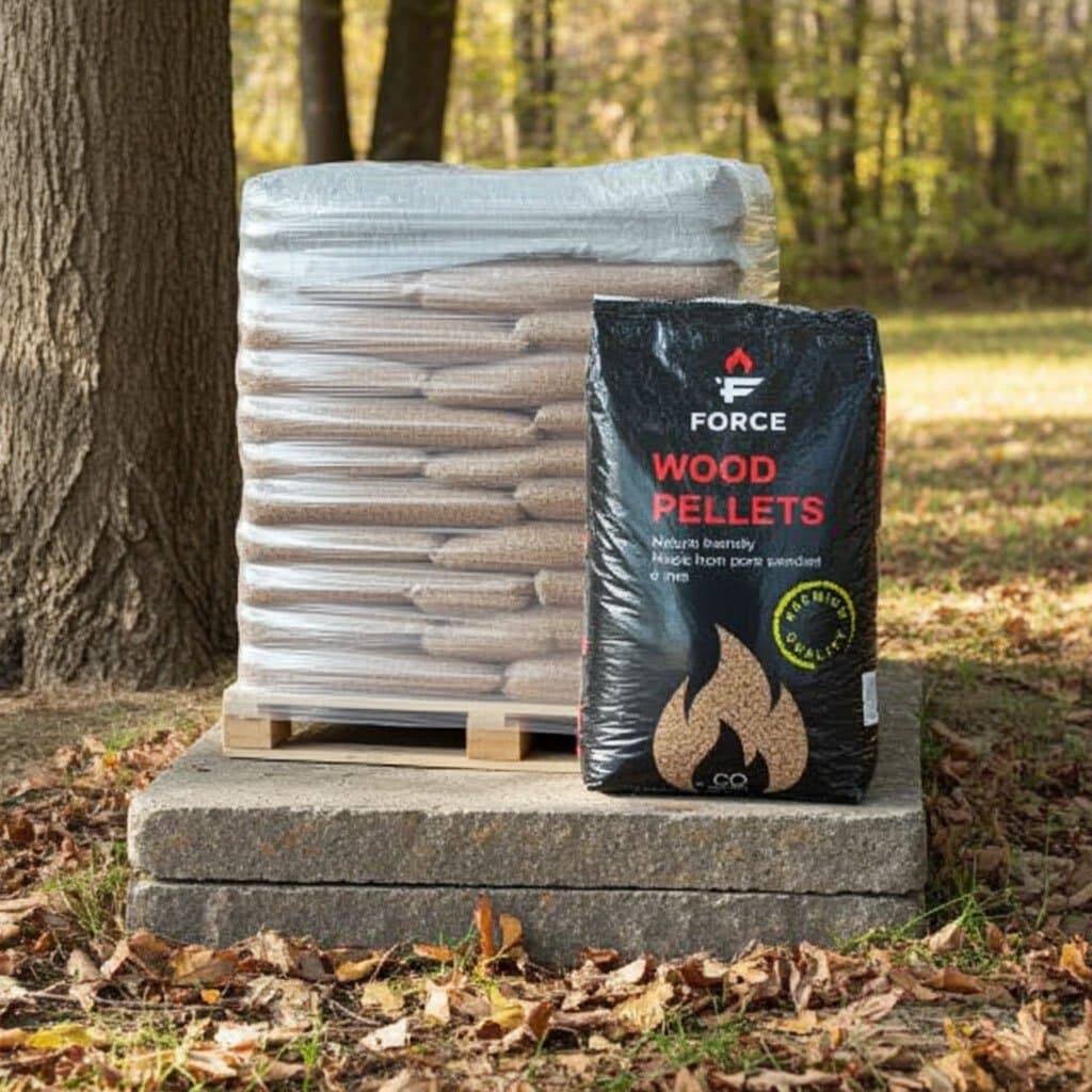 Pellets Forge Premium Palette mit 84 SĂ€cken Ă 15 kg