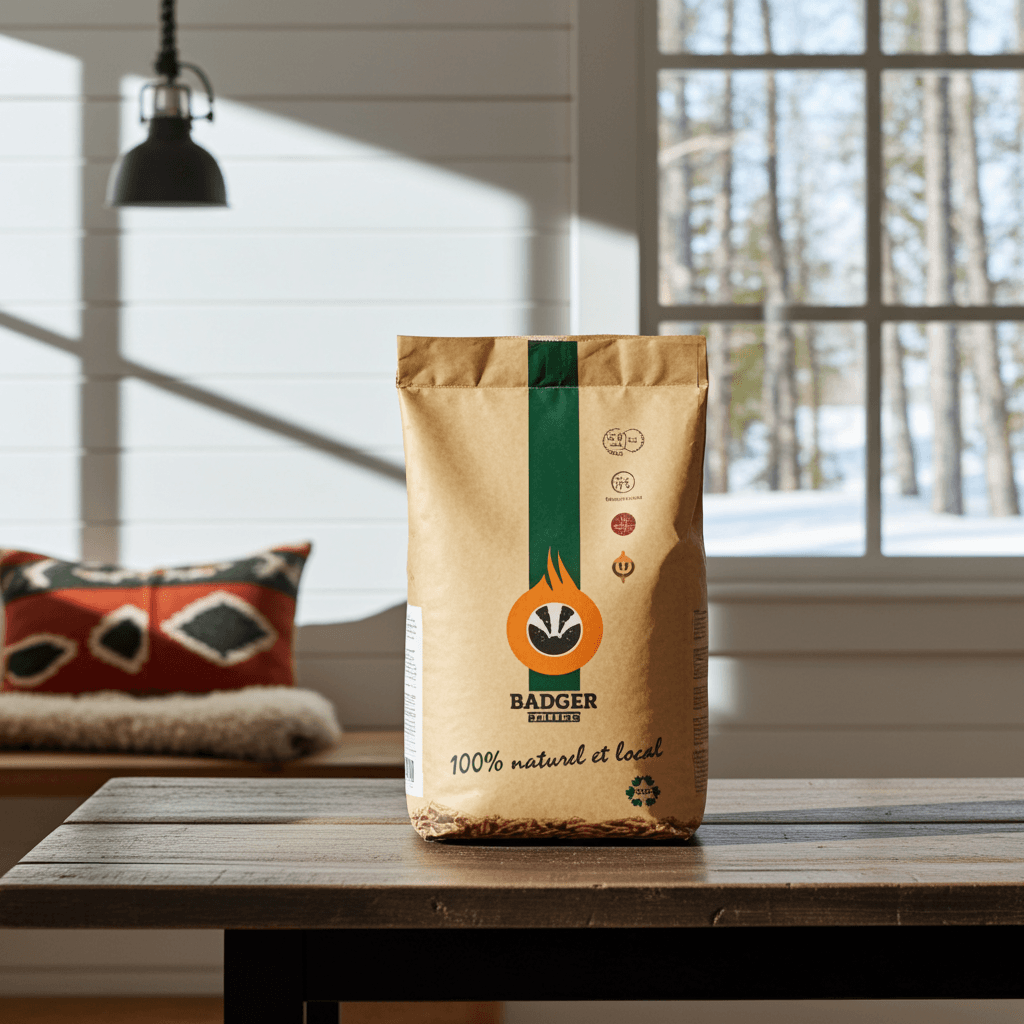 Pallet met Badger-pellets 65 zakken (van papier) per pallet