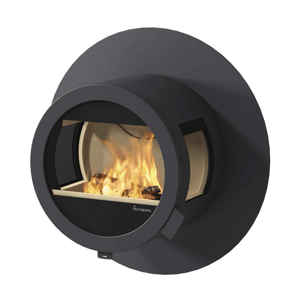 Nordpeis Me Wall med brannmursplate, med sideglass