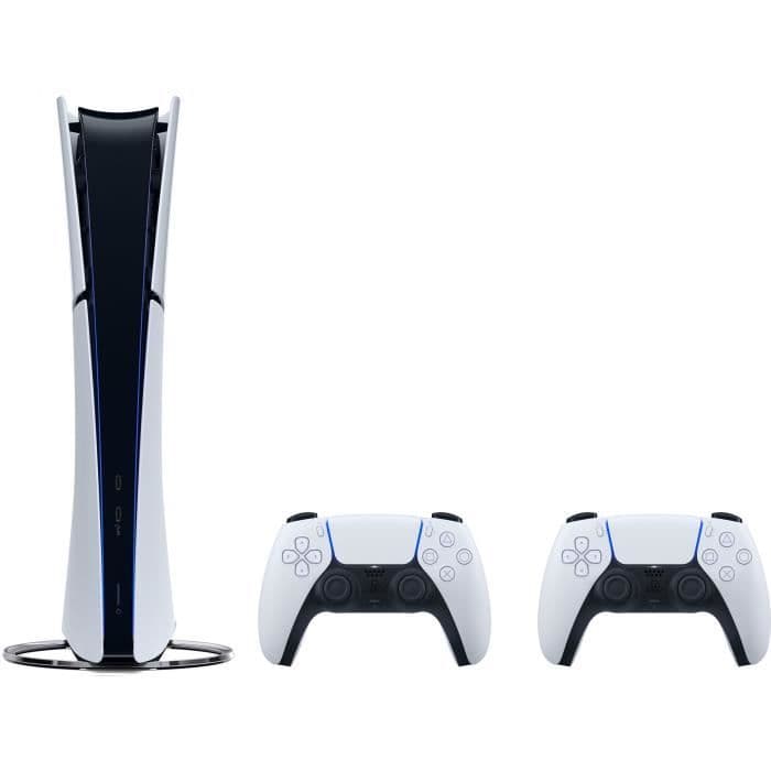 Pack Console PlayStation 5 Slim - Édition Digitale + 2ème manette DualSense Blanche