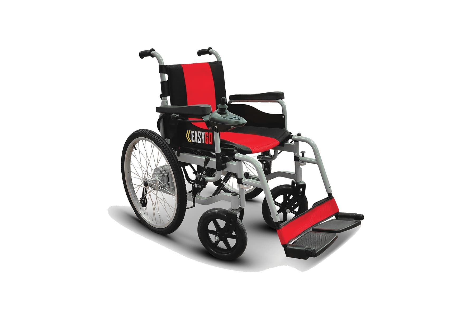 Fauteuil roulant électrique pliable Easy Pro à 4 roues, 500 watts, avec joystick et longue autonomie.