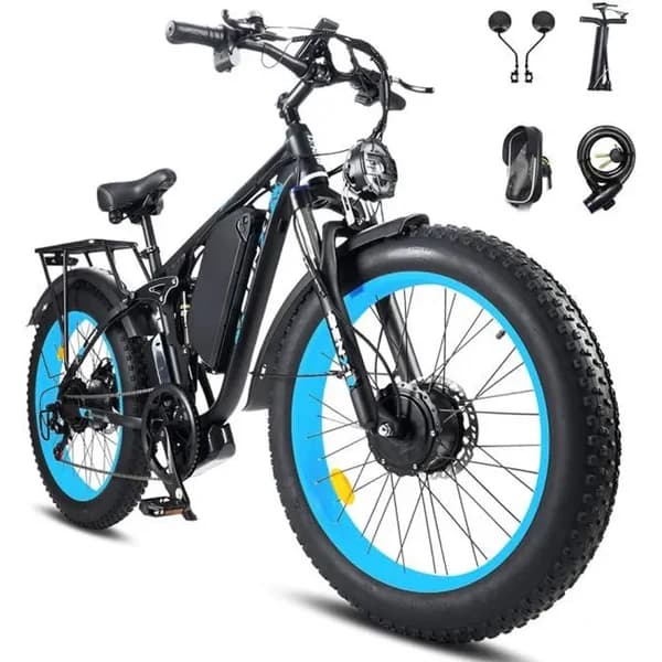 Benxi Seeker 24 Shimano 7 Vitesses - Vélo Électrique Tout suspendu - Bleu