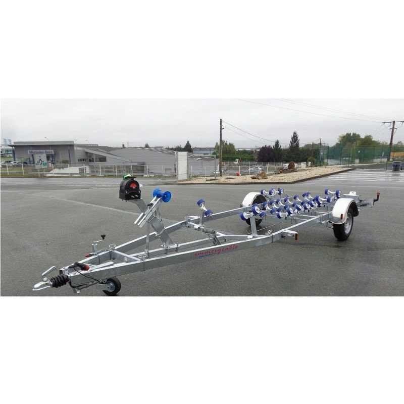 Porte bateau immergeable SUN WAY D2415 - PTAC : 1500Kg - Kit rouleaux - 1 essieu