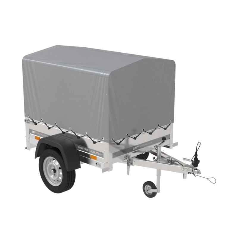 Remorque 1 essieu Unitrailer Garden Trailer 150 KIPP 150x106 bĂąche + arceau, PTAC 500 kg