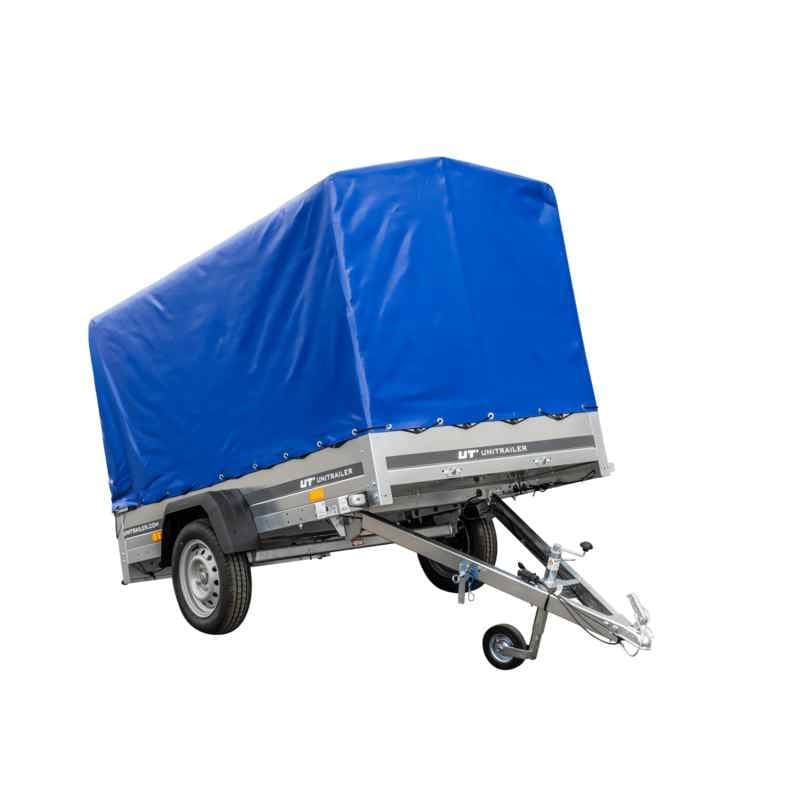 Remorques bùchées Unitrailer Garden Trailer 230 KIPP avec bùche haute (110 cm), arceau (110 cm) et roue jockey 230x125