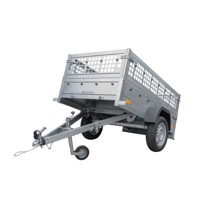 Top remorque GARDEN TRAILER 200 KIPP avec rehausses grillagées et roue jockey