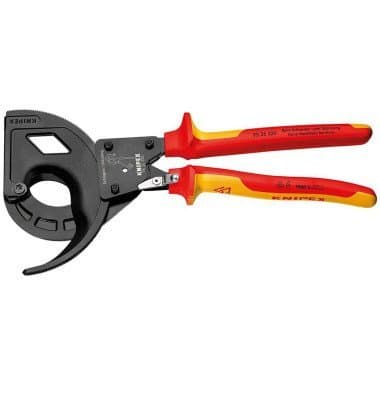 Knipex Kabelschere VDE rot Spezial-Werkzeugstahl in Sondergüte (geschmiedet, ölgehärtet) 320x188x39mm 95 36 320