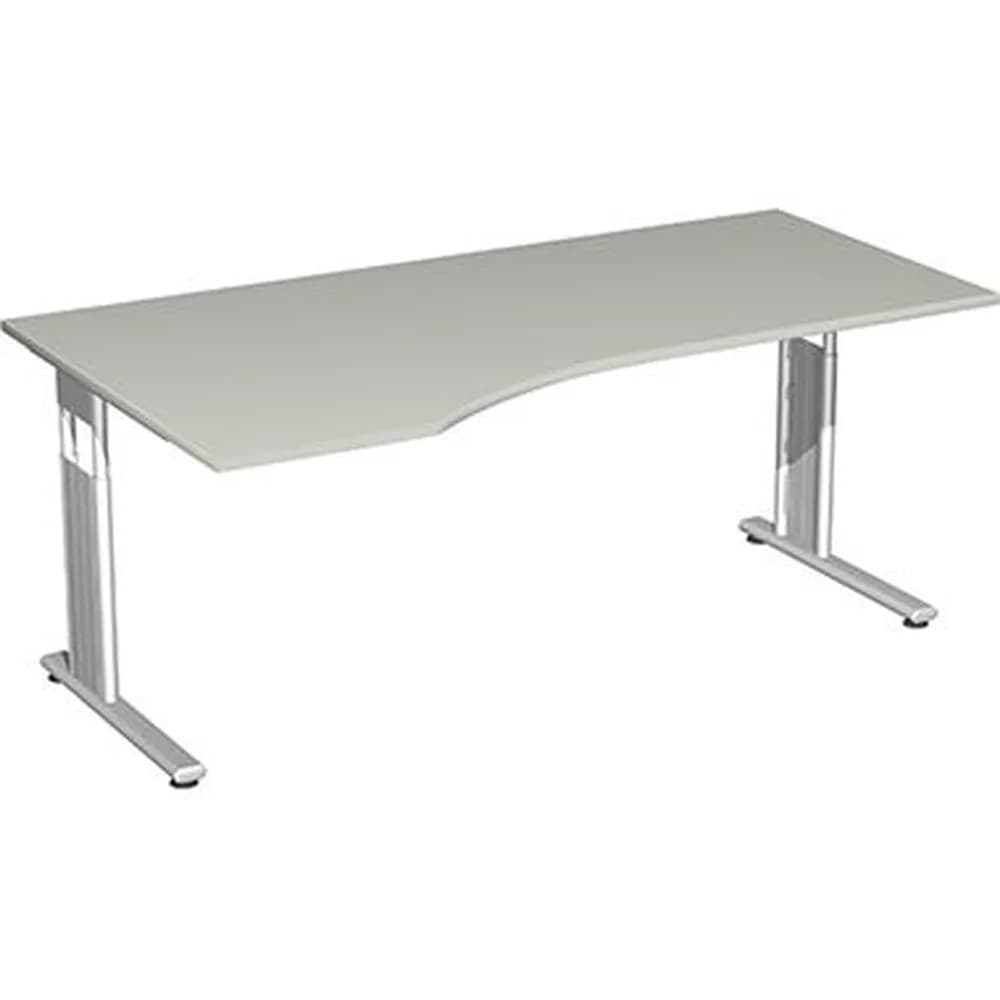 geramöbel - Schreibtisch Flex links S-617306-LS C-Fuß lichtgrau/silber