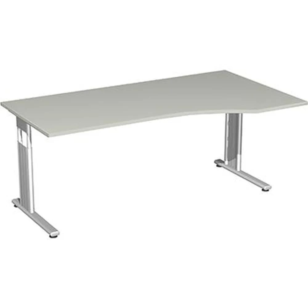 geramöbel - Schreibtisch Flex rechts S-617305-LS C-Fuß lichtgrau/silber