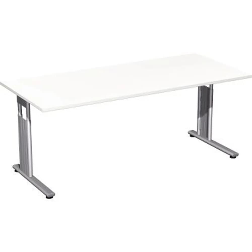 geramöbel - SchreibtischC-Fuß Flex S-617146-WS 180x80x82mm weiß/silber