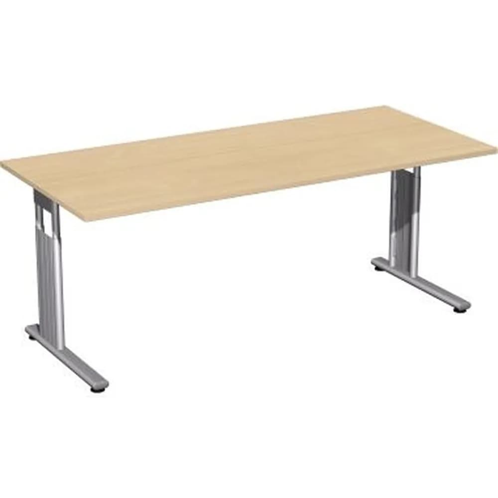 geramöbel - Schreibtisch C-Fuß Flex S-617146-AS 180x80x82cm ahorn/silber