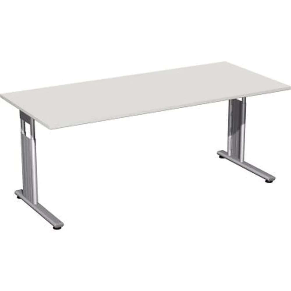 geramöbel - Schreibtisch C-Fuß Flex S-617146-LS 180x80x82cm lichtgrau/silber